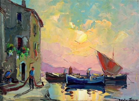 § Cecil Rochfort DOyly John (1906-1993) Moored fishing boats 9.25 x 12.5in., Provenance: By descent from the artists family